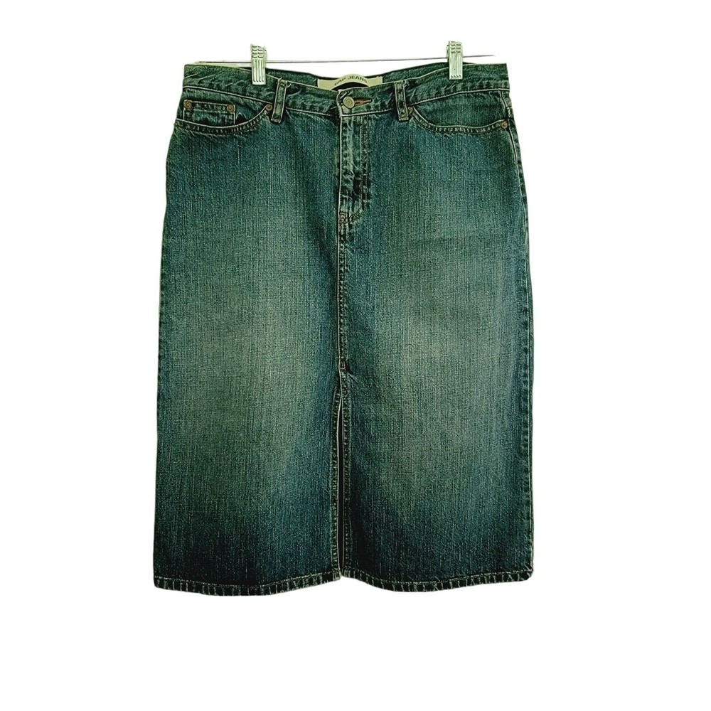 Gap Jean Women's Size 10 Denim Jean Midi Skirt with Front Slit